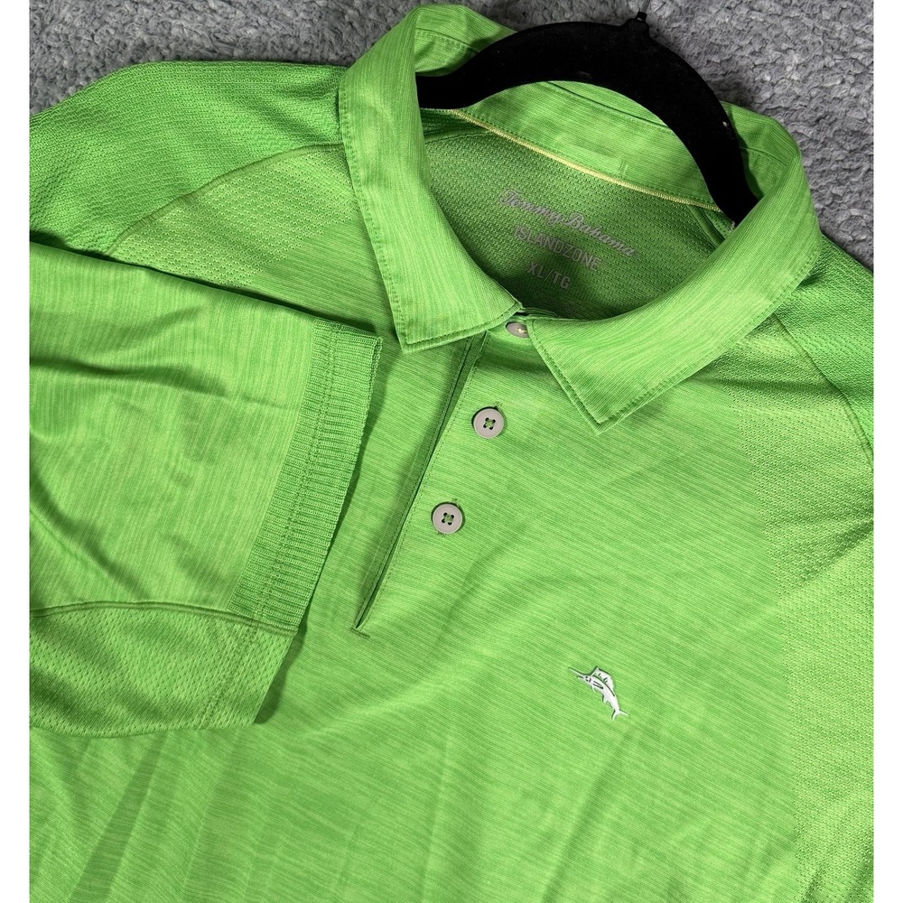 Tommy Bahama Palm Coast Pro IslandZone Polo Shirt Mens XL Neon Green Performance
